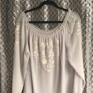 Beautiful off the shoulder blouse.